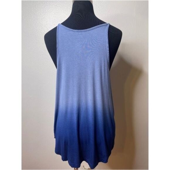 AEO | Women's Blue Ombre Soft & Sexy Tank Top Blouse Size Medium - Picture 4 of 11